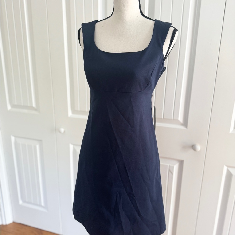 CHAIKEN Navy Blue Portrait Neck Sheath Dress Sleeveless Size 2 NWT - Picture 5 of 11